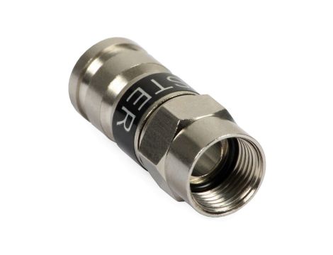 Wtyk antenowy F kompresyjny czarny MASTER na przewód RG6 TC6 Trishield 3SH75