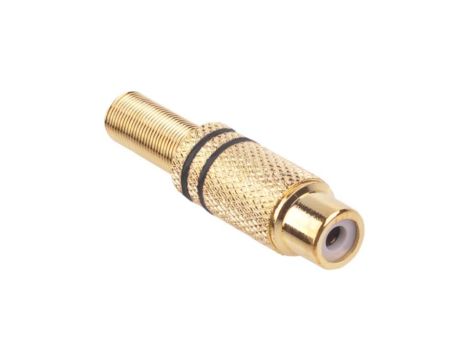 Gniazdo RCA Cinch na kabel do 5,0mm pozłacane czarne