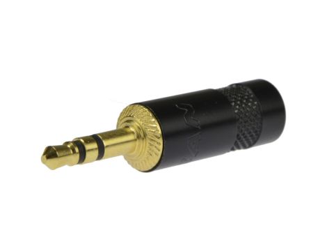 REAN Wtyk Audio AUX mini Jack 3,5mm Stereo na kabel do 4,5mm pozłacany czarny NYS231BG