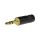 REAN Wtyk Audio AUX mini Jack 3,5mm Stereo na kabel do 4,5mm pozłacany czarny NYS231BG