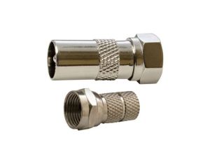 Przejście Adapter antenowy F (wtyk) / IEC TV (wtyk) + Wtyk F nakręcany 7,0mm