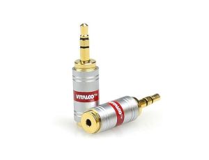 VITALCO JP416 CHROME Przejście Adapter Audio AUX mini Jack 3,5mm Stereo (wtyk) / micro Jack 2,5mm Stereo (gniazdo)