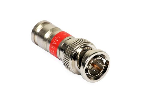 Wtyk koncentryczny BNC 75ohm kompresyjny czerwony MASTER na przewód RG59