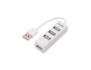 UNITEK Hub USB 2.0 A pasywny na 4 porty USB A biały na kablu 0,1m