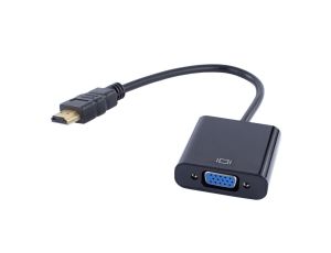 Adapter HDMI - SVGA (D-Sub 15-pin) Full HD (wtyk / gniazdo) czarny 20cm