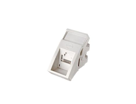 Moduł 22,5x45mm 1xRJ45 kątowy, 568A/B, UTP, Powercat 6, Biały MLG-00021-02