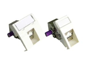Moduł 22.5 x 45mm DataGate C6A 1xRJ45, Kątowy, 568A/B, STP, PowerCat C6A, Biały MLG-00030-02
