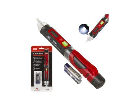 Bezdotykowy wykrywacz napięcia Maclean, detektor, podświetlany wyświetlacz, wbudowana latarka, 12-1000V, MCE645