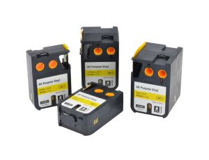 Taśma winylowa trwała do drukarek XTL 24mm x 7m czarna na żółtym 1868773