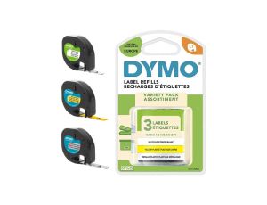 Zestaw 3 taśm DYMO LT papierowa, plastikowa, metalizowana 12mm / 4m