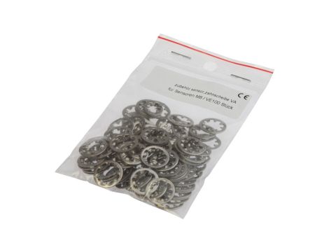 Akcesoria czujnika, Podkładka ząbkowana M8, Ø15mm 0, 8wysokość, 15x0,8mm, Stal nierdzewna, AY000147