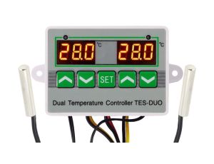 Regulator temperatury - termostat cyfrowy alarm 2x1 podwójny TES-DUO230V