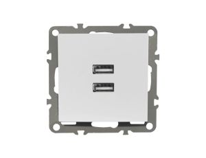 QUADRA Gniazdo 2x USB 2.1A białe