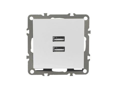 QUADRA Gniazdo 2x USB 2.1A białe