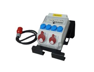 Rozdzielnica budowlana ERB32AWS1 na stojaku, IP54, gniazda: 1x CEE 32A, 1x CEE 16A, 4x GS 230V