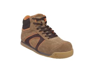 Trzewiki z weluru skórzanego podeszwa z poliuretanu i kauczuku podnosek i wkładka kompozytowe kolor beżowy rozmiar 41 PIED DSTA