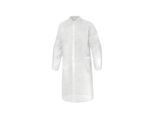 Bluza z włókniny polipropylenowej przystosowana do kontaktu z żywnością zapinana na zatrzaski kol.biały roz. XXL CORP BLOUSPOXX