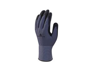 Rękawice dziane z poliamidu spandex (100) dłoń powlekana nitrylem ścieg 15 kolor szaro-czarny rozmiar 8 MAIN VE726NO08
