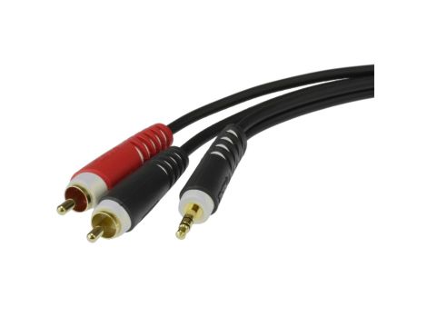 KLOTZ Kabel Audio AUX mini Jack 3,5mm Stereo (wtyk) / 2x RCA Cinch (wtyk) 3m