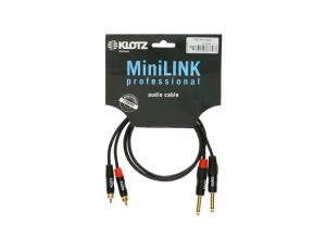 KLOTZ Kabel Audio 2x Jack 6,3mm Mono (wtyk) / 2x RCA Cinch (wtyk) 0,9m
