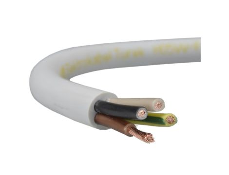 Przewód prądowy H05VV-F / OWY 500V 4x1,5 warsztatowy biały linka Mercor /50m/