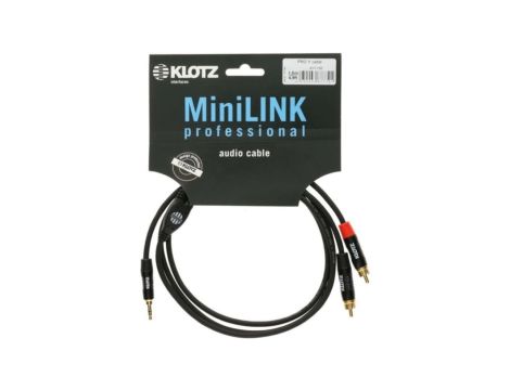 KLOTZ Kabel Audio AUX mini Jack 3,5mm Stereo (wtyk) / 2x RCA Cinch (wtyk) 1,5m