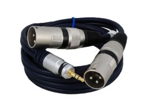 VITALCO Kabel mikrofonowy 2x XLR (wtyk) / Jack 3,5mm Stereo (wtyk) 1,5m