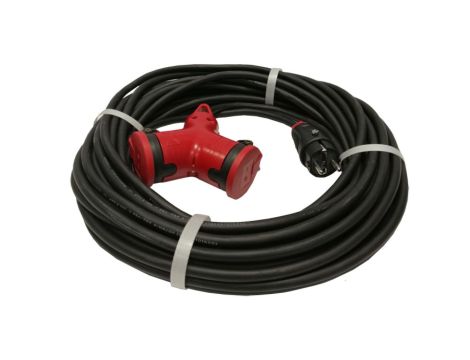 Przedłużacz budowlany jednofazowy elCORD 16A 230V IP44 10m H07RN-F 3G1,5 z wtyczką uni-schuko i podwójnym gniazdem 31125100