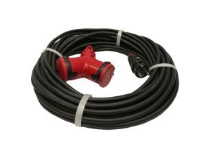 Przedłużacz budowlany jednofazowy elCORD 16A 230V IP44 20m H07RN-F 3G1,5 z wtyczką uni-schuko i podwójnym gniazdem 31125200