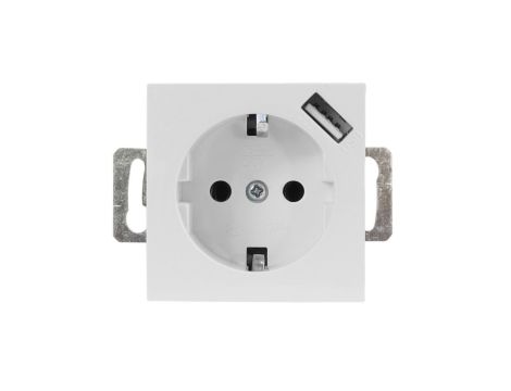 QUADRA Gniazdo SCHUKO +USB białe