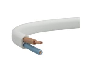 Przewód prądowy H03VVH2-F / OMYp 300V 2 1,5 płaski biały linka Elektrokabel /50m/