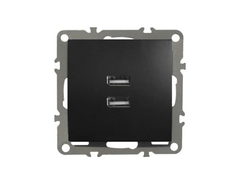 QUADRA Gniazdo 2x USB 2.1A czarne matowe
