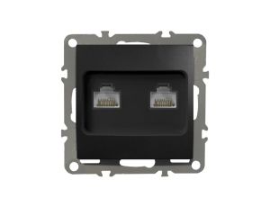 QUADRA Gniado komputerowe 2xRJ45 LAN czarne matowe