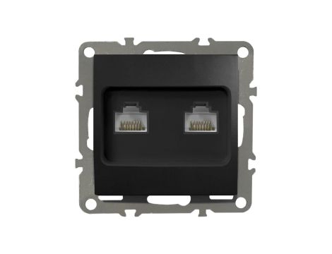 QUADRA Gniado komputerowe 2xRJ45 LAN czarne matowe