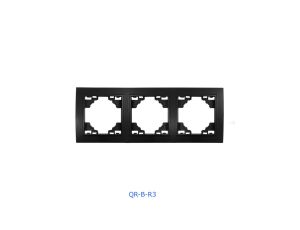 QUADRA Ramka potrójna czarna matowa