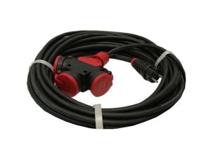 Przedłużacz budowlany jednofazowy elCORD 16A 230V IP44 5m H07RN-F 3G2,5 z wtyczką uni-schuko i potrójnym gniazdem 32126050