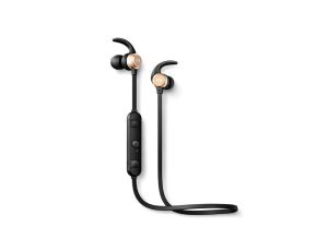 Qoltec Sportowe słuchawki bezprzewodowe BT 5.0 JL z mikrofonem dla biegaczy zaczepy + magnetyczne końcówki Czarne