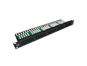 Patch panel telefoniczny RACK 19 kat.3 50xRJ45 1U czarny Alantec