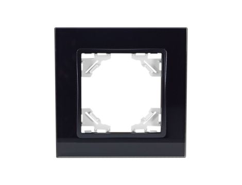 QUADRA Ramka pojedyncza szklana czarna QR-R1-GB