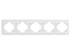 QUADRA Ramka pięciokrotna biała QR-R5