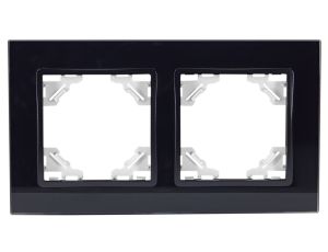 QUADRA Ramka podwójna szklana czarna