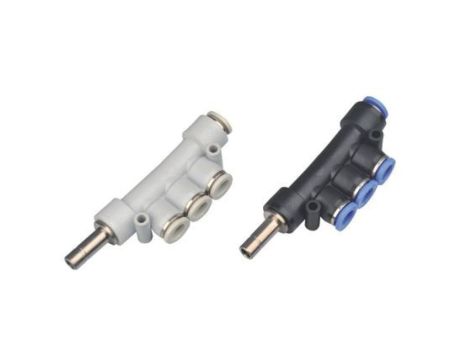 Rozdzielacz pneumatyczny wtykowy wielosegmentowy wtyk 10 mm pod wąż fi 3x6 mm