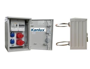 Rozdzielnica budowlana na słup (2X2P+Z, 1X16A/5P, 1X32A/5P) KANLUX RB26x40-K40-00112W-S0_KANLUX