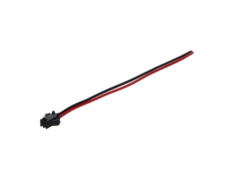 Wtyk 2-pin czarny przewód 15cm 24awg