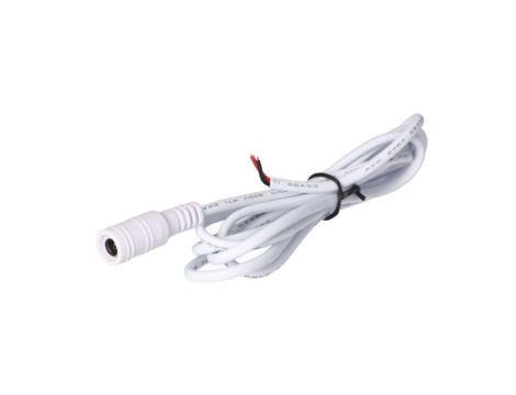 Gniazdo DC 5.5x2.5 przewód biały 150cm 22awg