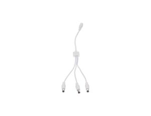 Rozgałęźnik DC 5.5X2.1 3W-1G biały 32cm 22/20awg