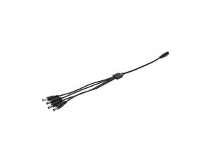 Rozgałęźnik DC 5.5X2.1 4W-1G czarny 33cm 22/20awg