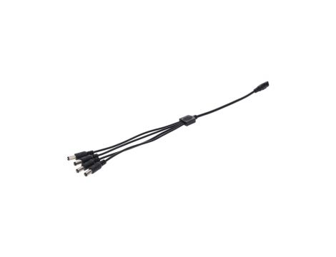 Rozgałęźnik DC 5.5X2.1 4W-1G czarny 33cm 22/20awg