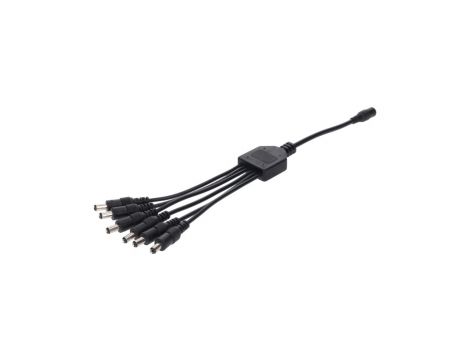 Rozgałęźnik DC 5.5X2.1 6W-1G czarny 24cm 22/20awg