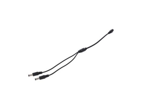 Rozgałęźnik DC 5.5X2.1 2W-1G czarny 31cm 22/20awg
